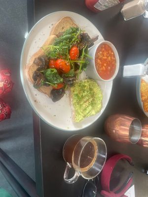 Gluten free version of vegan breakfast  at Coffee & Beyond in South East London