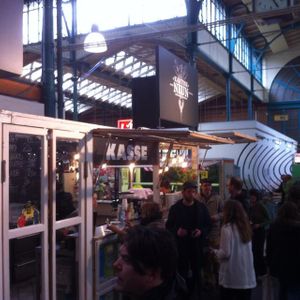the bar, where you order food at Kantine Neun in Berlin