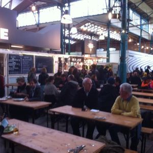 seating can be limited but people are usually happy to share a table :-) at Kantine Neun in Berlin