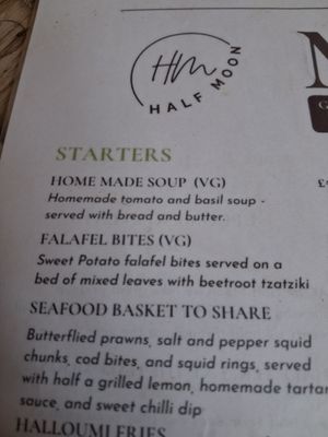 "Vegan" soup at The Half Moon in Shaftesbury