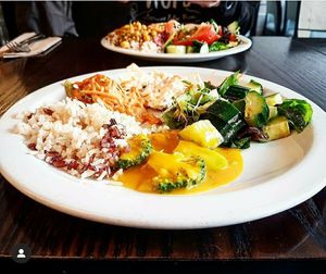 Mix plate at 222 Vegan Cuisine in West London