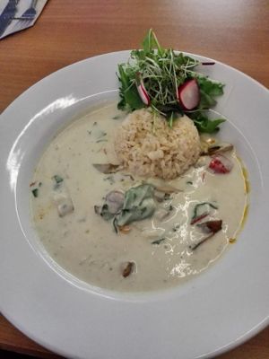 Seitan Stroganoff at 222 Vegan Cuisine in West London