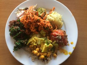 Just mixed many things :@ Yum. at 222 Vegan Cuisine in West London