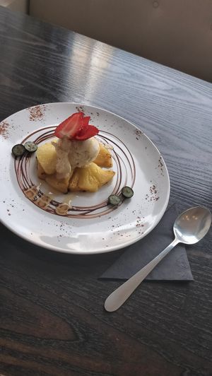 Pineapple dessert at 222 Vegan Cuisine in West London
