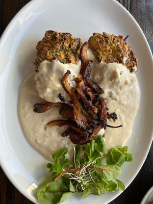 main course with mushrooms  at 222 Vegan Cuisine in West London