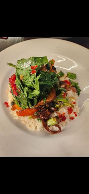 Tofu stirfry at 222 Vegan Cuisine in West London