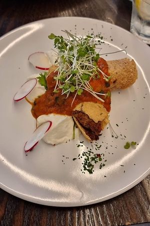 Bean & tofu pancake at 222 Vegan Cuisine in West London