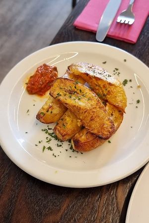 Baked plantain at 222 Vegan Cuisine in West London