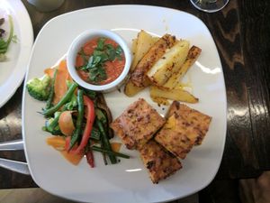 carrot tart   at 222 Vegan Cuisine in West London