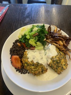 No clue what this is but it was good  at 222 Vegan Cuisine in West London