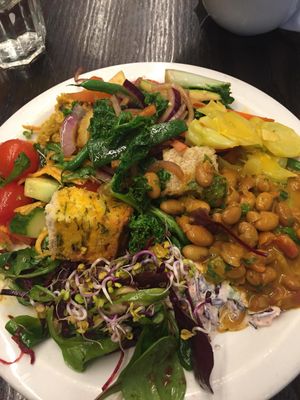 Buffet plate at 222 Vegan Cuisine in West London