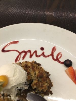 Apple crumble cute detail :)  at 222 Vegan Cuisine in West London