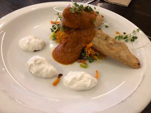 Bean pancake  at 222 Vegan Cuisine in West London