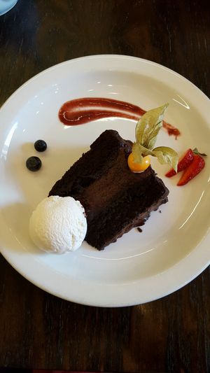 chocolate gateau (best cake i have ever eaten!) at 222 Vegan Cuisine in West London