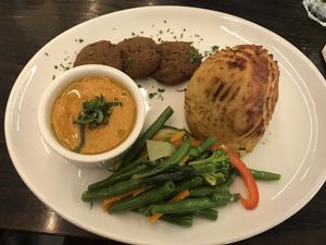 Vegan roast dinner!  at 222 Vegan Cuisine in West London