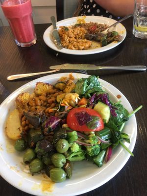 Such a yummy selection of buffet dishes at 222 Vegan Cuisine in West London