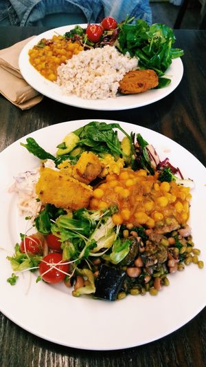 vegan lunch buffet at 222 Vegan Cuisine in West London