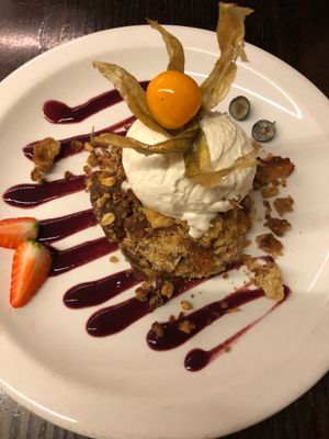 This apple crumble was delicious but the icecream was to die for at 222 Vegan Cuisine in West London