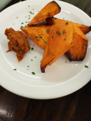 Baked sweet potato. at 222 Vegan Cuisine in West London