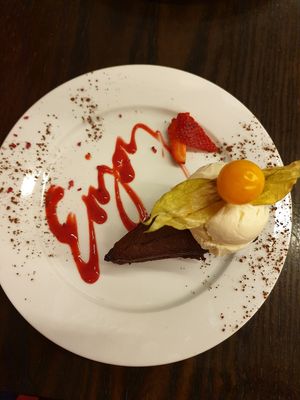 Chocolate cake at 222 Vegan Cuisine in West London