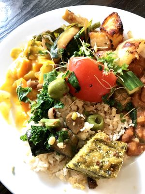 my lunch buffet selections at 222 Vegan Cuisine in West London