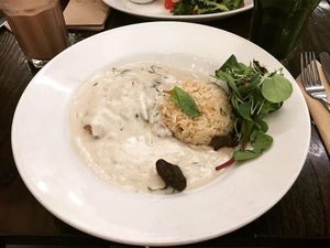 mushroom stroganoff at 222 Vegan Cuisine in West London