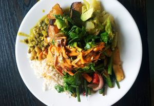 Lunch buffet. Delicious!! at 222 Vegan Cuisine in West London