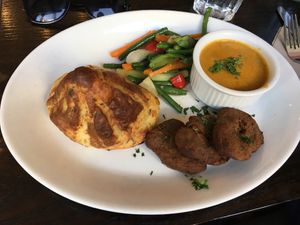 Seitan medallions  at 222 Vegan Cuisine in West London