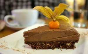 Best raw chocolate cake ever. at 222 Vegan Cuisine in West London