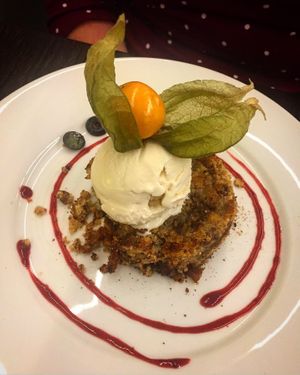 Apple Crumble  at 222 Vegan Cuisine in West London