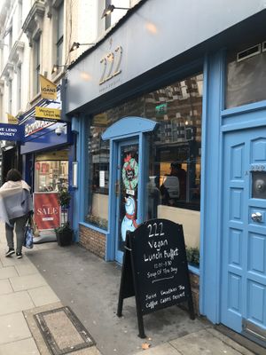 Outside at 222 Vegan Cuisine in West London