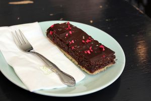 Chocolate cake - highly recommanded. at Mikuna in Aarhus