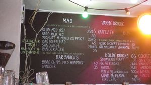 Menu at Harbo Bar in Copenhagen