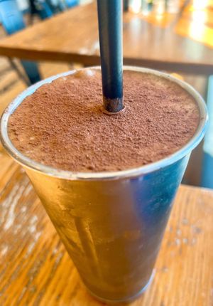 Soy Espresso Shake (with banana)  at Pilgrims Vegetarian Cafe in Cronulla