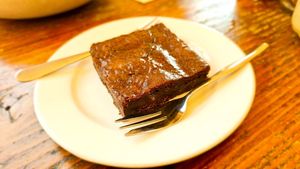 The Fudge Brownie  at Pilgrims Vegetarian Cafe in Cronulla