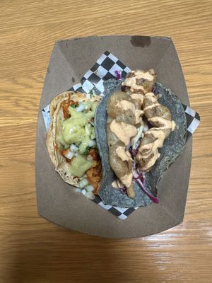 Tacos! We love the blue corn tortilla   at Alma y Sazon in Emeryville