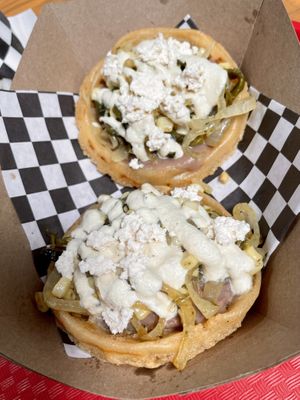 Sopesitos De Rajas Poblanas  at Alma y Sazon in Emeryville