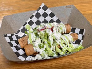 Flautas De Tinga  at Alma y Sazon in Emeryville