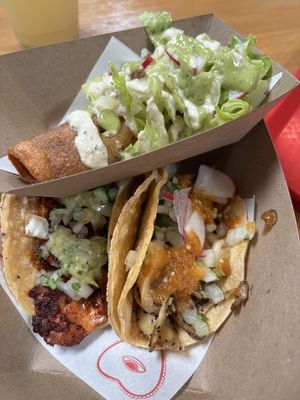 Taco sampler  at Alma y Sazon in Emeryville