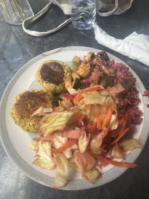 salad, quinoa, veggies and falafel  at Alfarroba in Lisbon