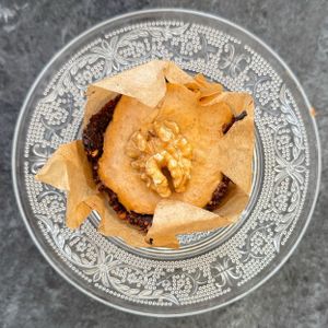 Raw vegan muffin. at Alfarroba in Lisbon