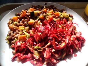 Delicious beans with veggies at Alfarroba in Lisbon