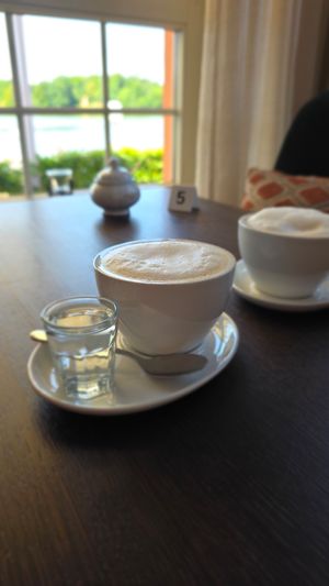 Veganer Cappuccino at Ruppiner Feingebäck in Rheinsberg