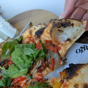 crust of the vegan Veggie Signature pizza at Tango Street Food in County Kerry