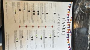 Menu May 2026  at Haveli Indian Restaurant in Arlington