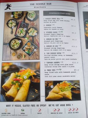 Menu page 1 at The Noodle Bar in Bruxelles