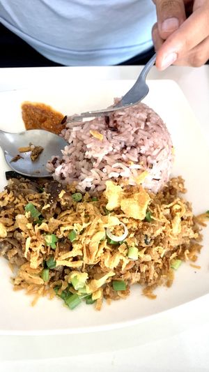 Rice with Mushrooms stripes & minced porkless  at So Vegan    in Pathum Thani