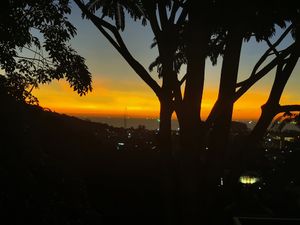 What a view in the evening at Santosa Vegan Restaurant in Phuket