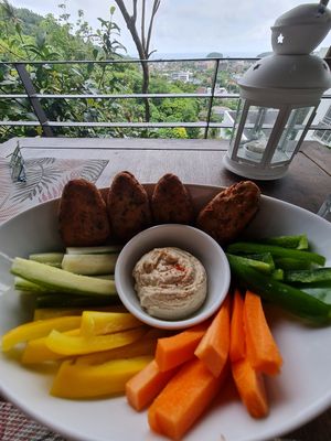 Falafel bowl at Santosa Vegan Restaurant in Phuket