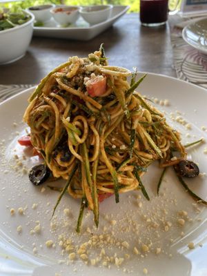Noodles, raw vegan  at Santosa Vegan Restaurant in Phuket